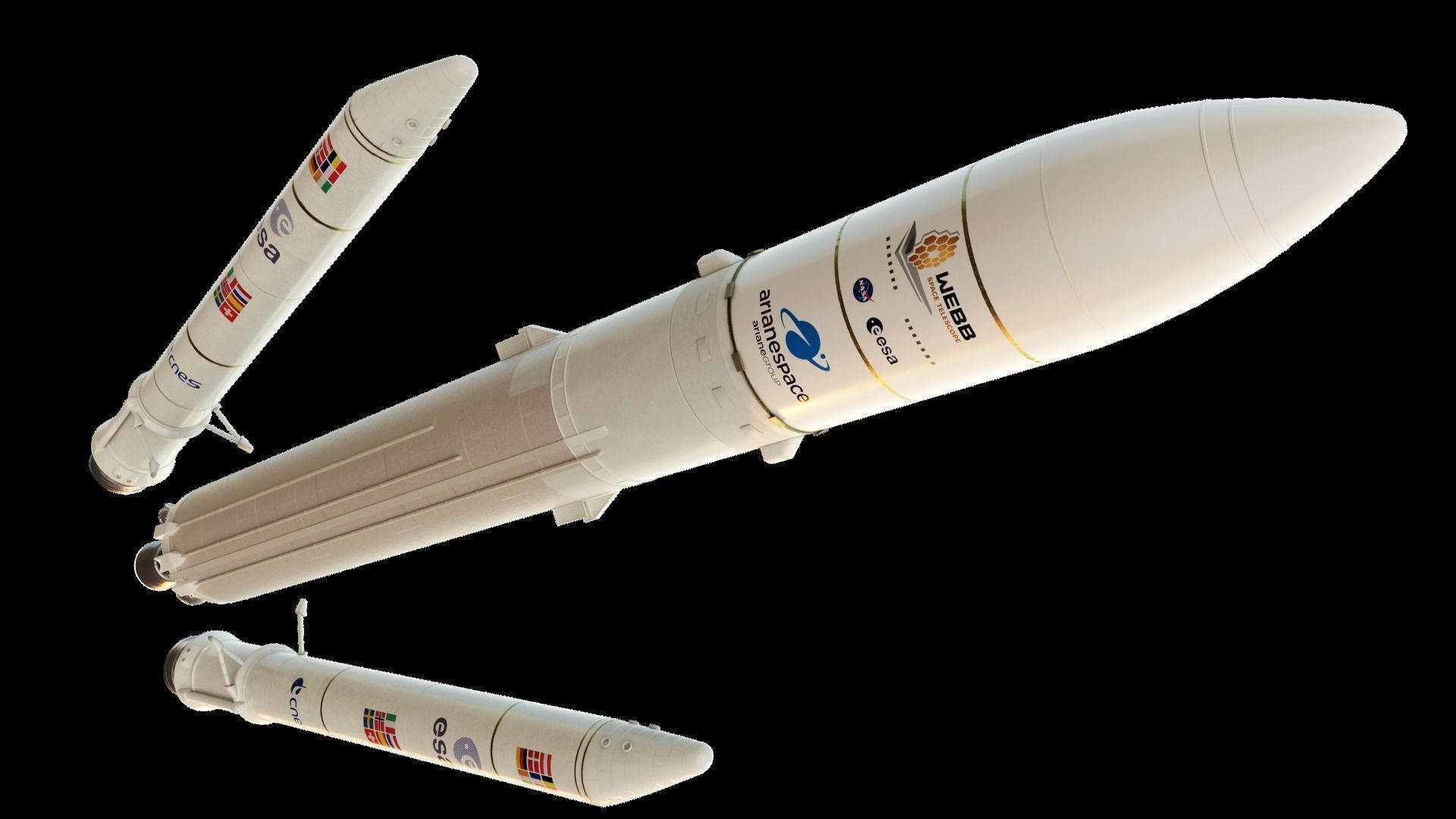 Ariane-5 Rocket Low-poly 3D model_3