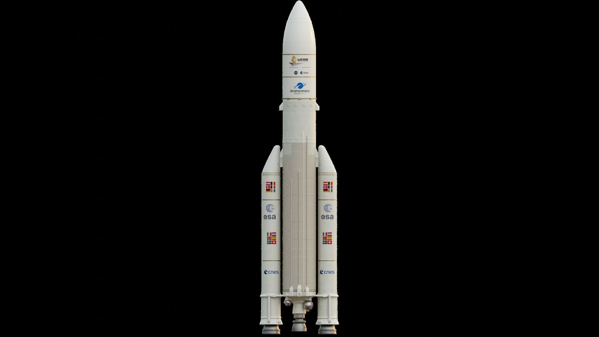 Ariane-5 Rocket Low-poly 3D model_7