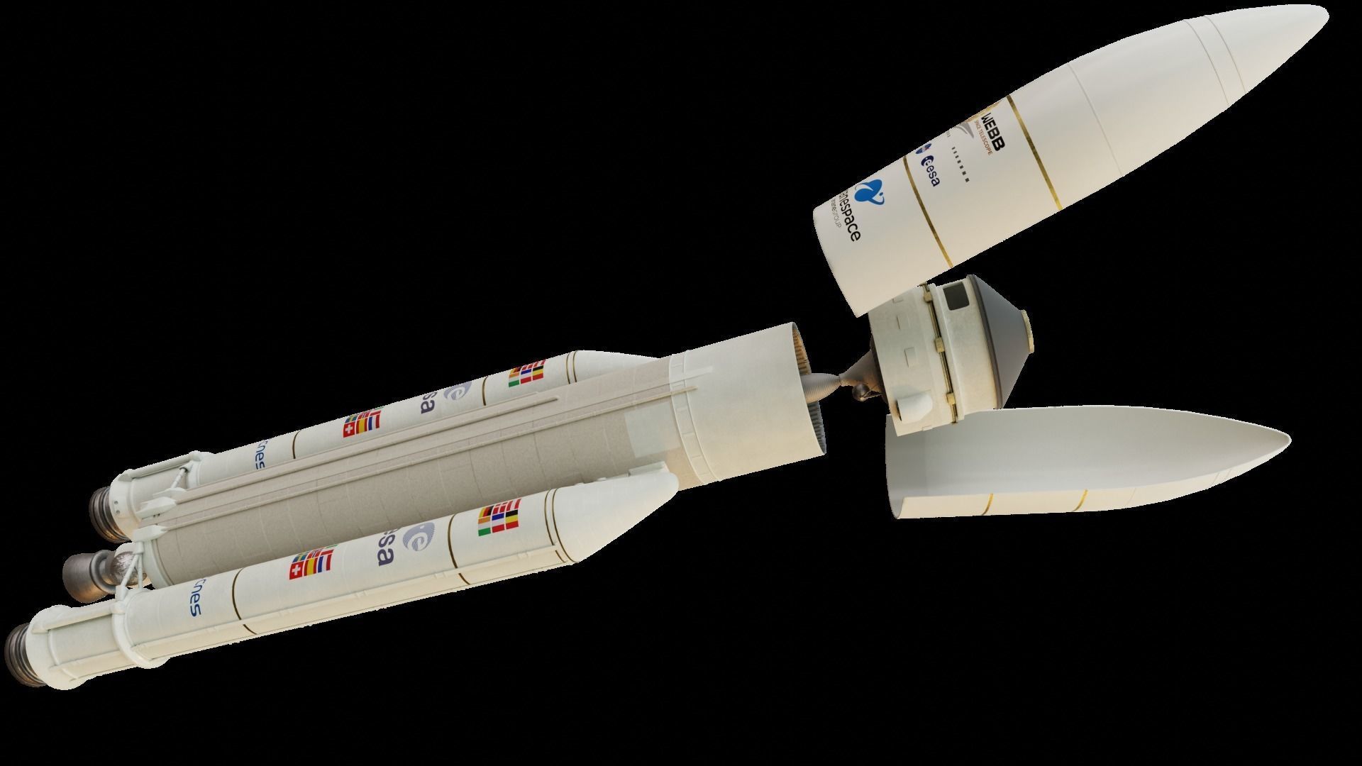 Ariane-5 Rocket Low-poly 3D model_5