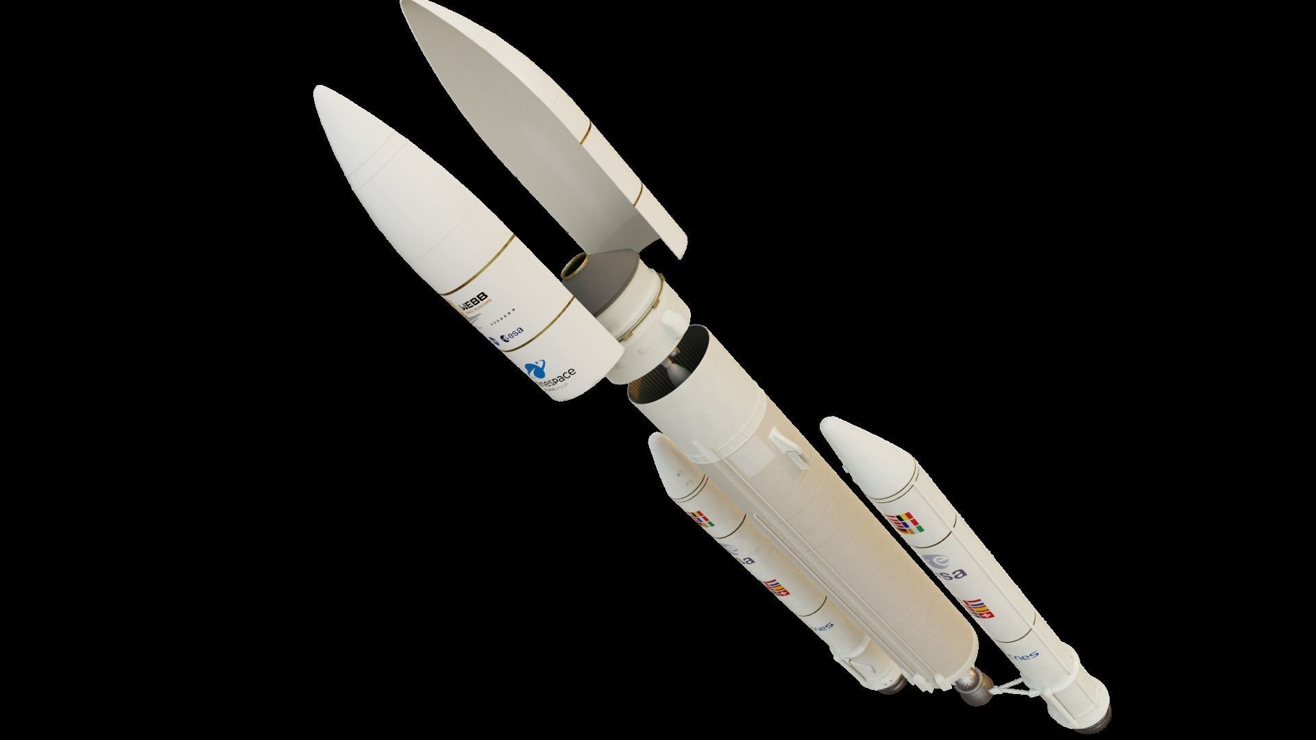 Ariane-5 Rocket Low-poly 3D model_4