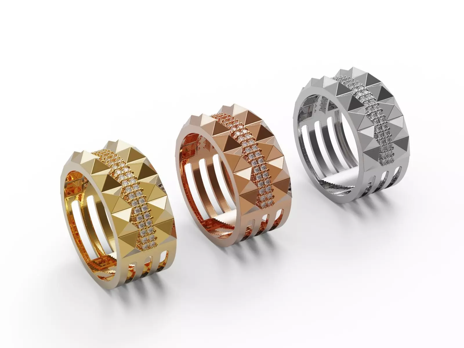 Diamonds ring 3D print model