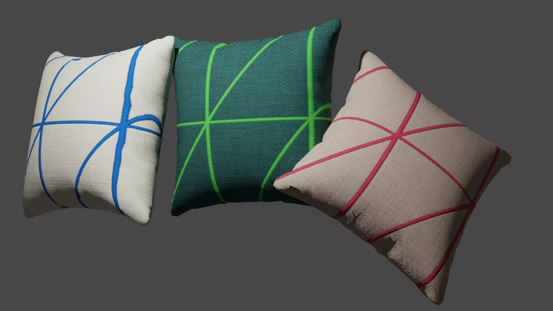 Cushion pillow with stripes Free 3D model