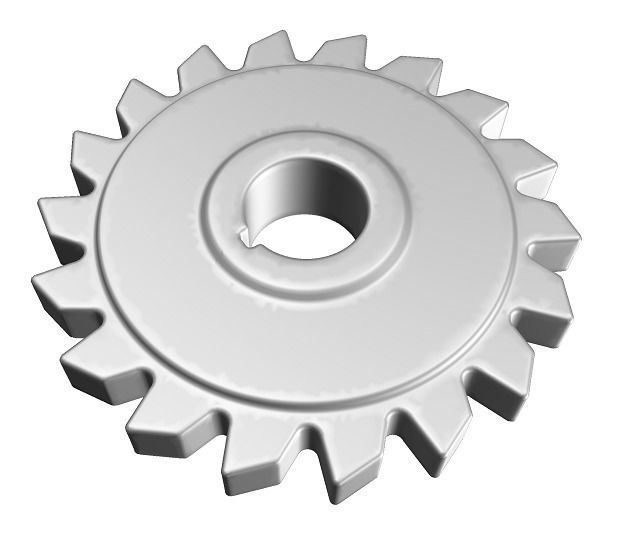 Mechanical Milling Cutter Low-poly 3D model_2