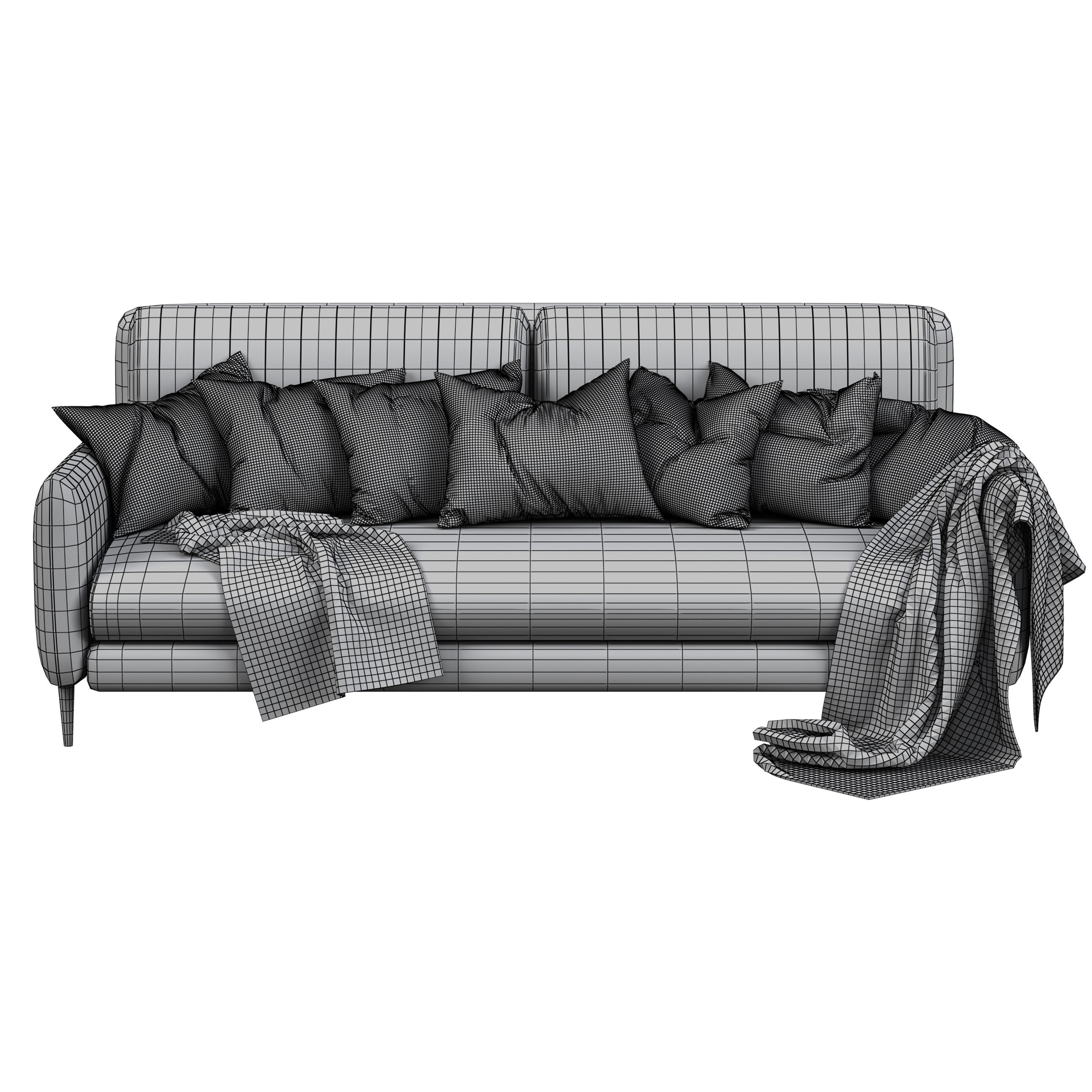 Svaut Valvet Grey Sofa 3D model_2