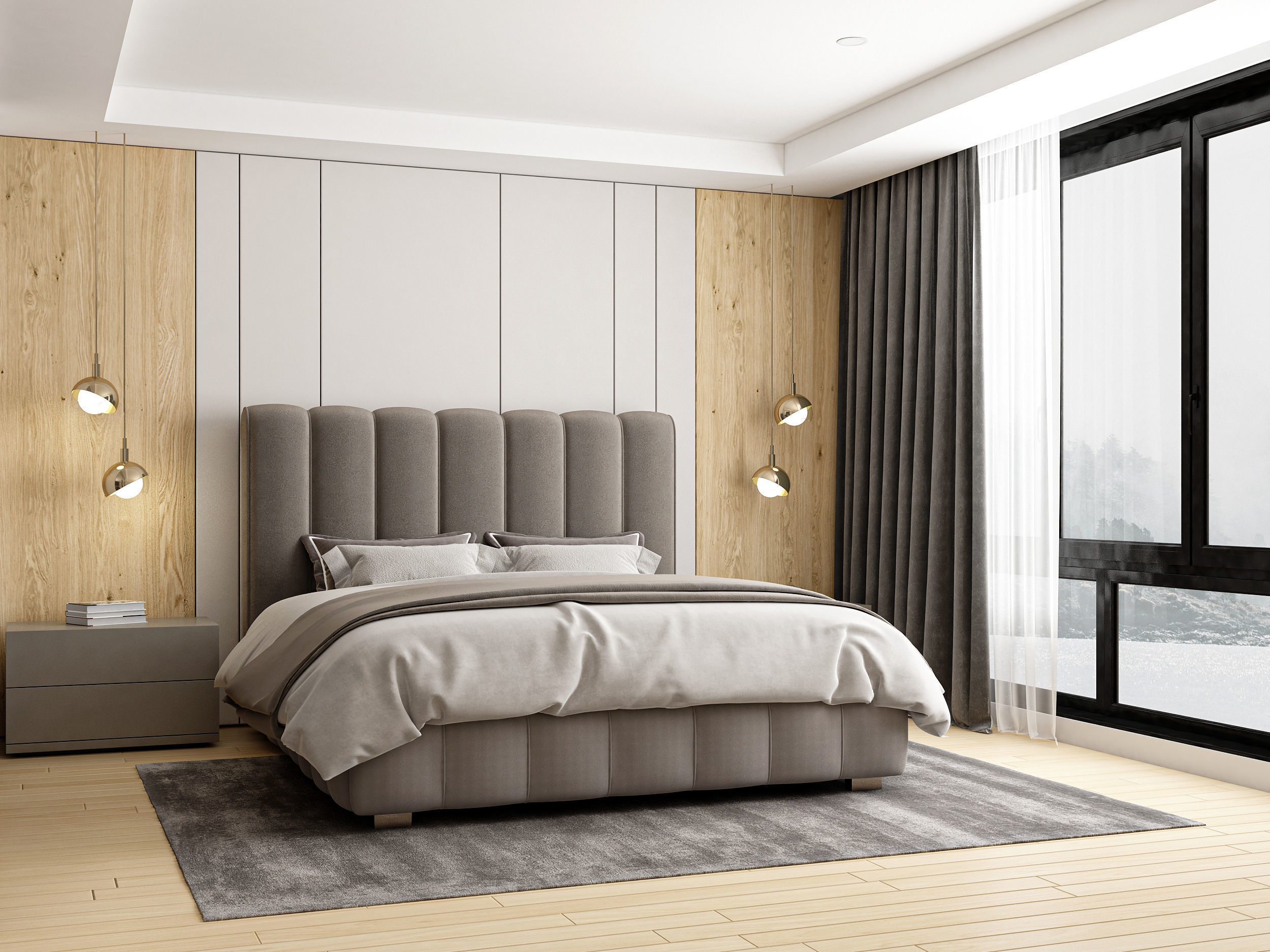 Modern Bedroom 02 3D model_2