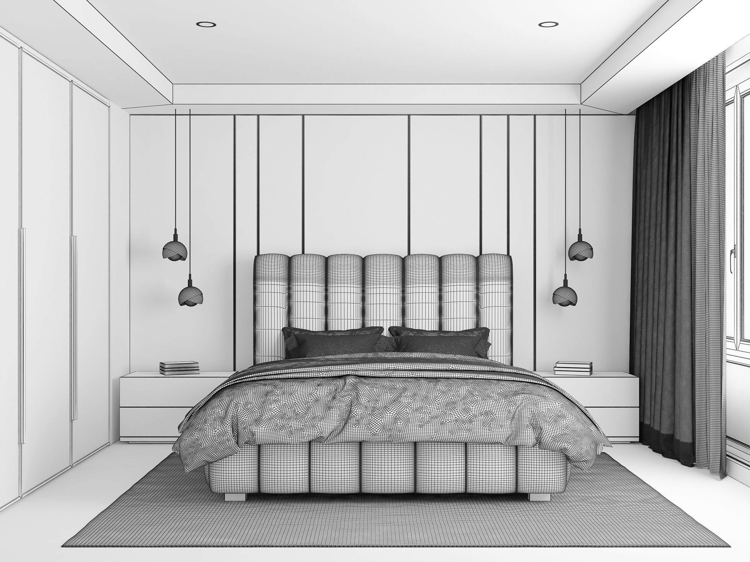 Modern Bedroom 02 3D model_5