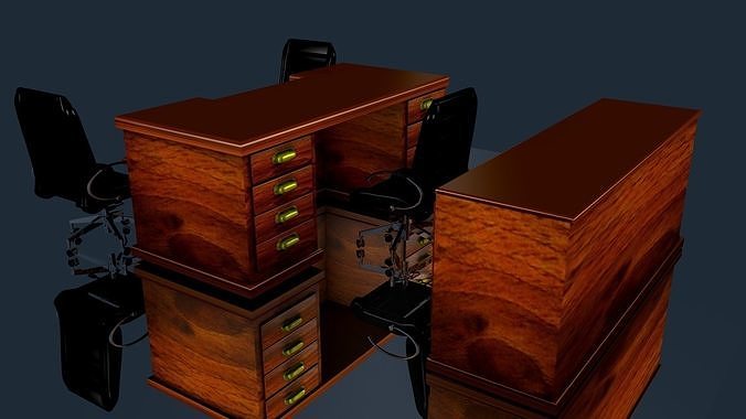 OFFICE FURNITURES SET 3D model