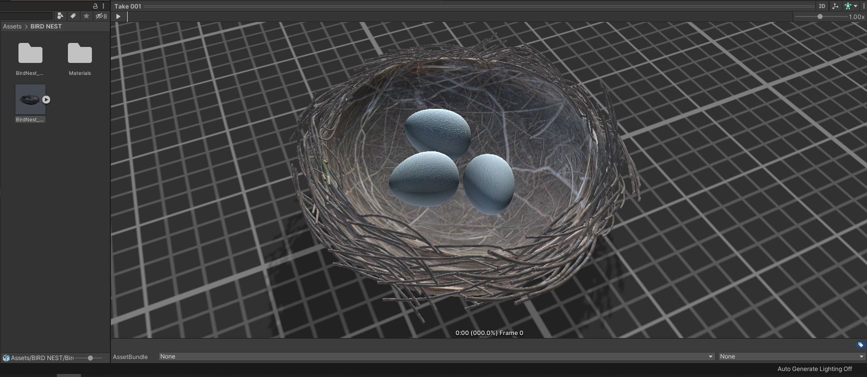Bird Nest 3D Unity Low-poly 3D model_4