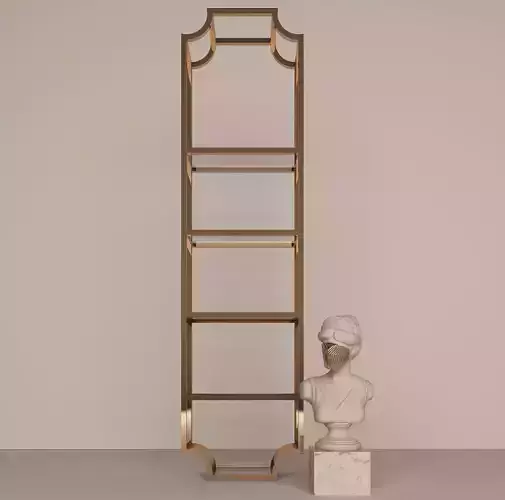 gold bookshelf