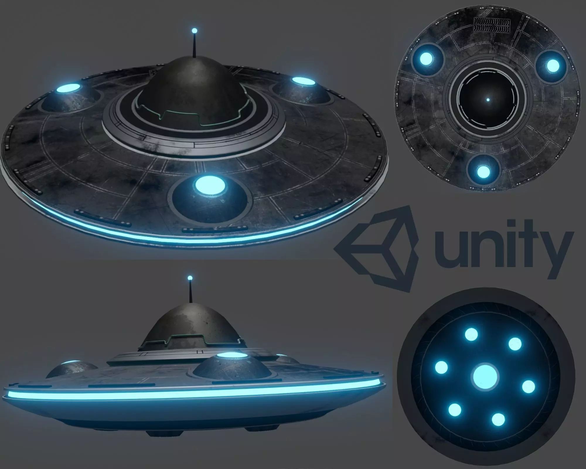 UFO 3D model spaceship Low-poly 3D model