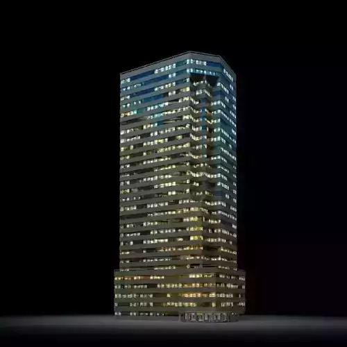 Skyscrapper With Lit Windows