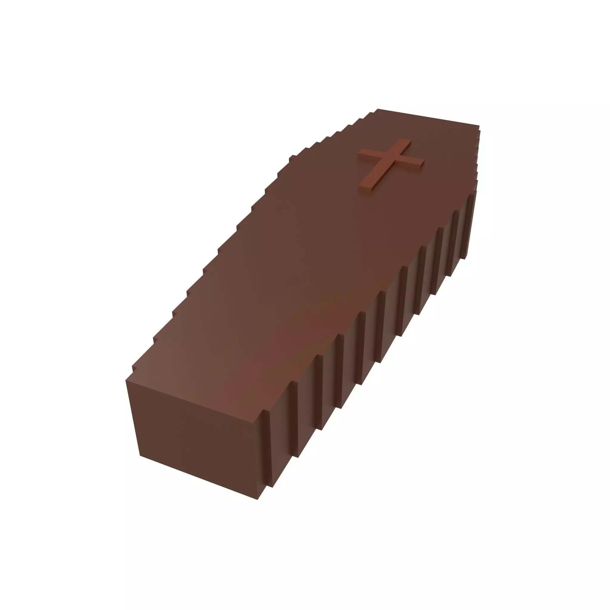 Voxel Coffin v1 002 Low-poly 3D model_0