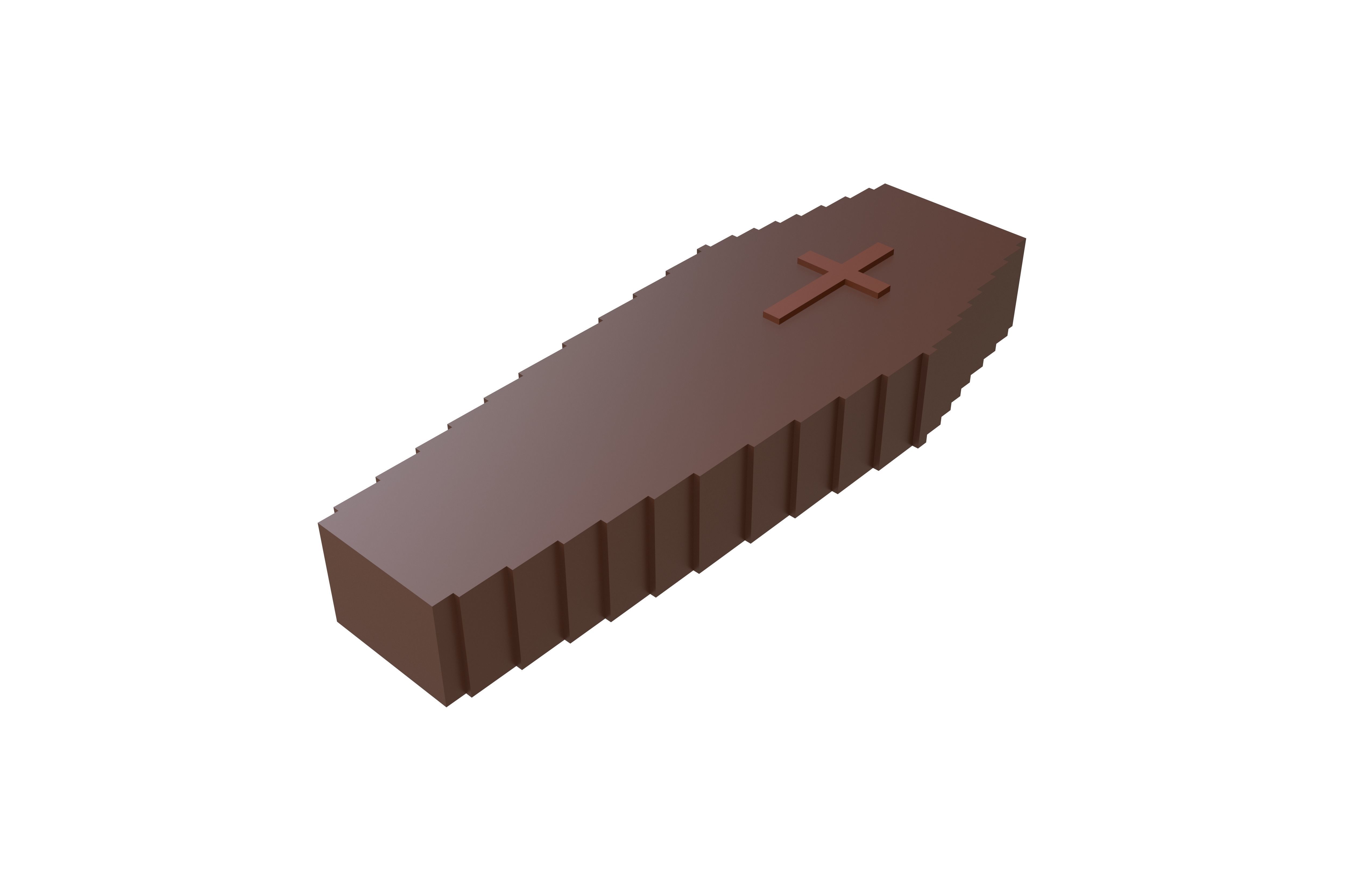 Voxel Coffin v1 002 Low-poly 3D model_1