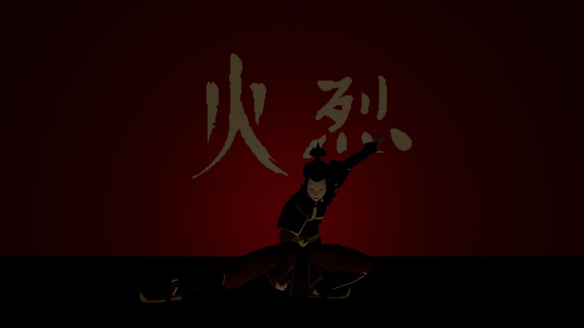 Azula chinese character jumping in air 3D model_4