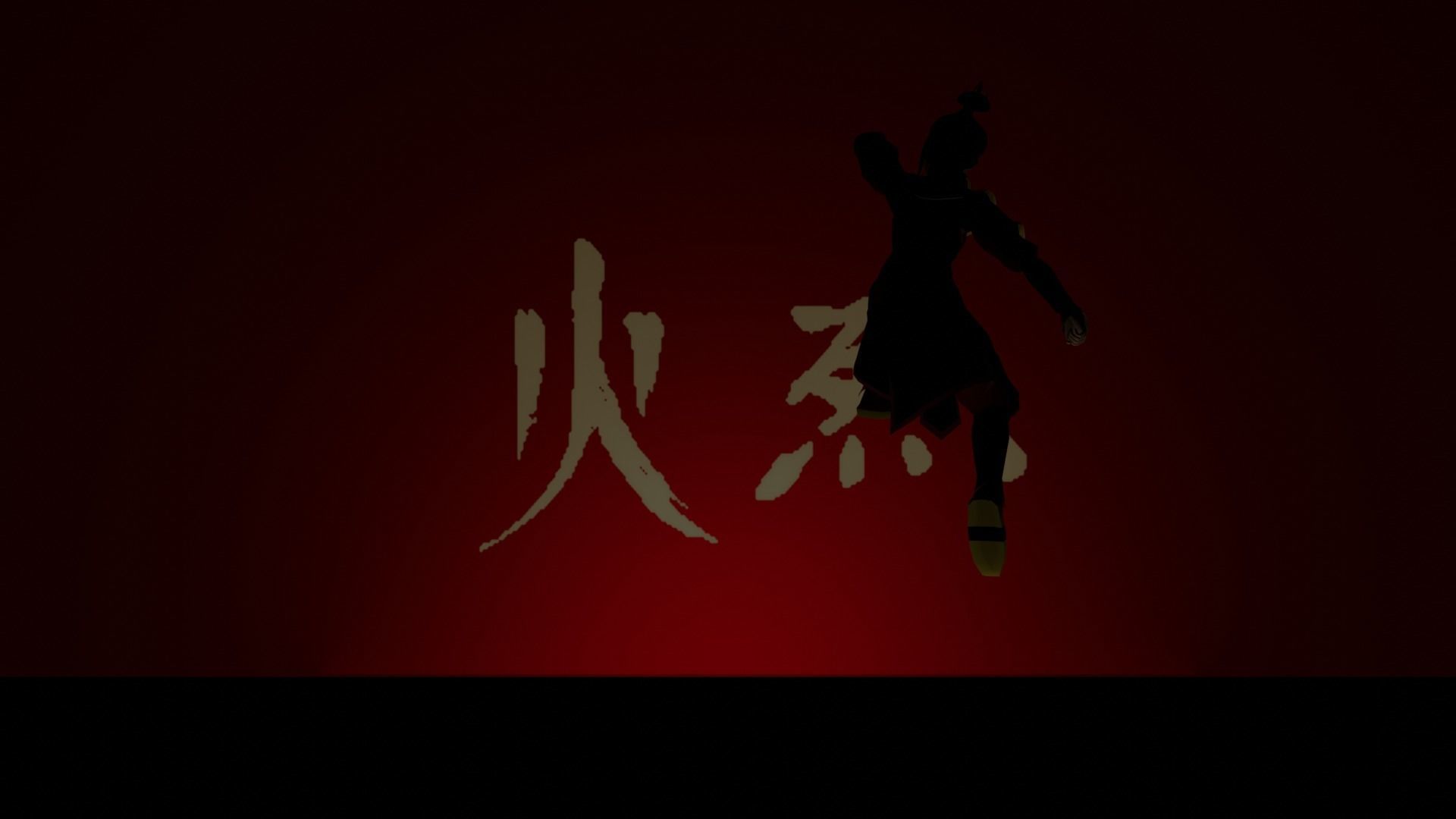 Azula chinese character jumping in air 3D model_2