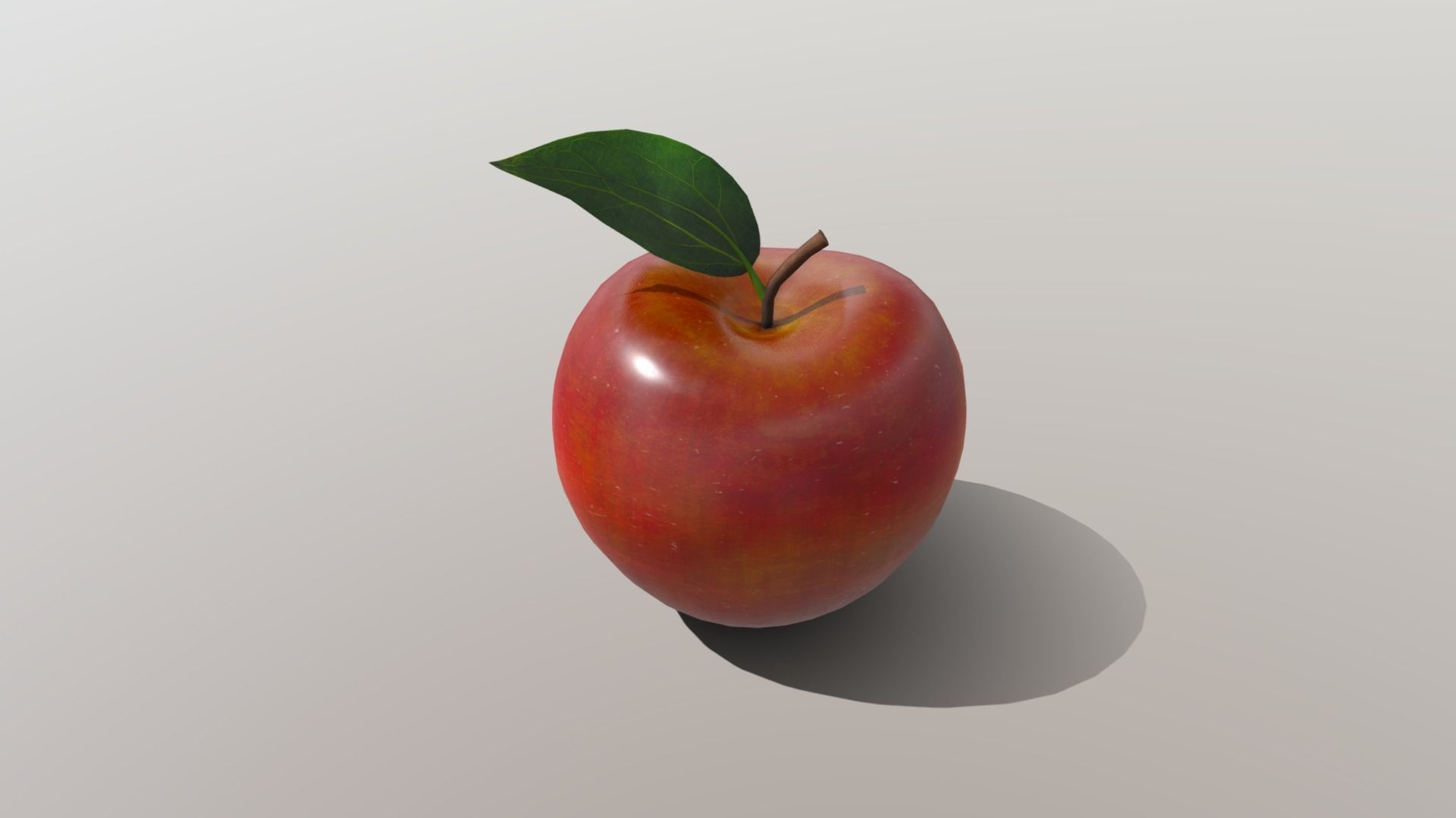 Realistic Golden Apple Low-poly 3D model_8