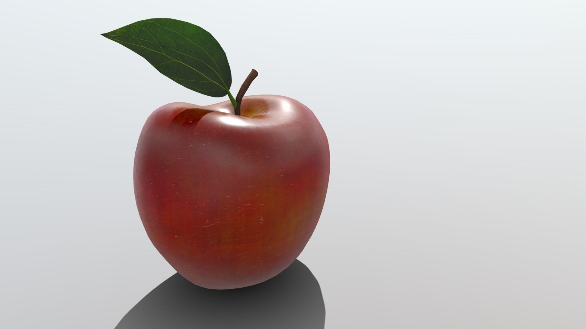 Realistic Golden Apple Low-poly 3D model_10