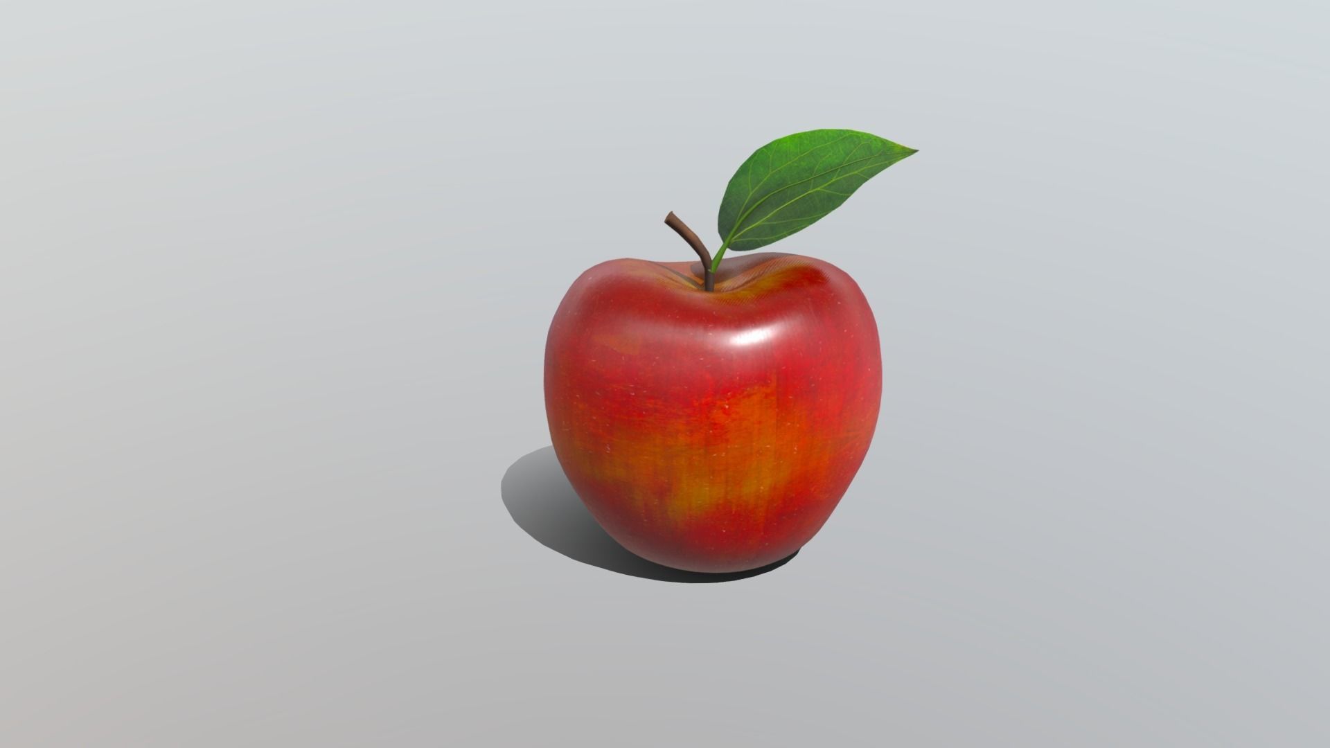 Realistic Golden Apple Low-poly 3D model_1