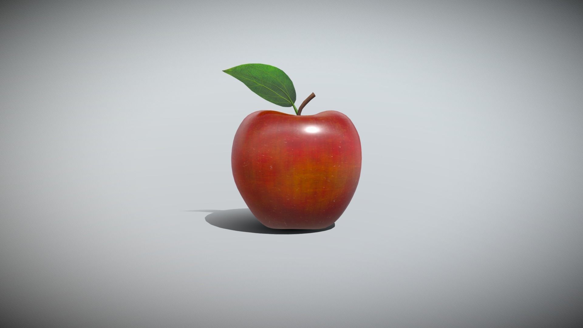 Realistic Golden Apple Low-poly 3D model_11