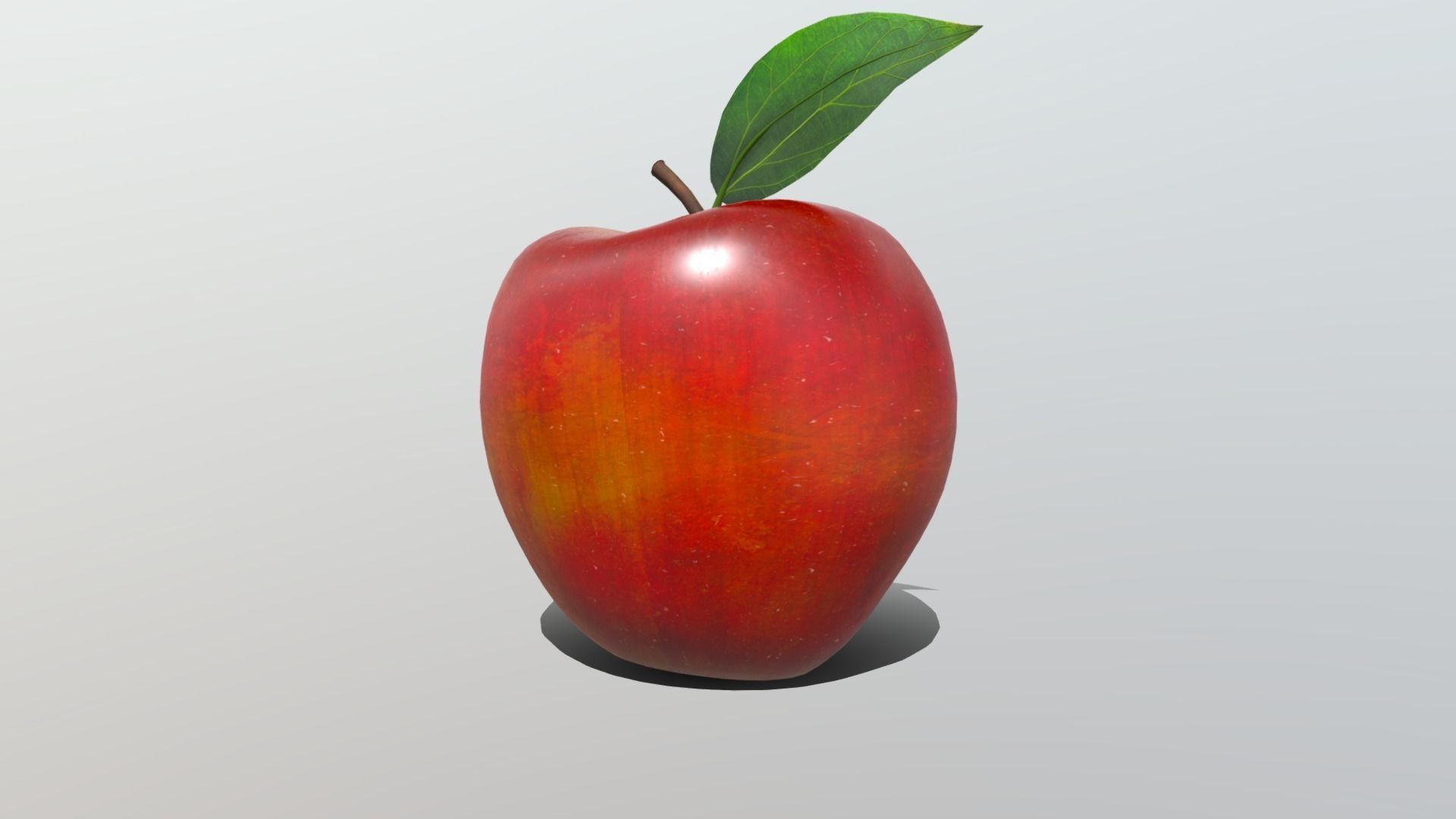 Realistic Golden Apple Low-poly 3D model_4