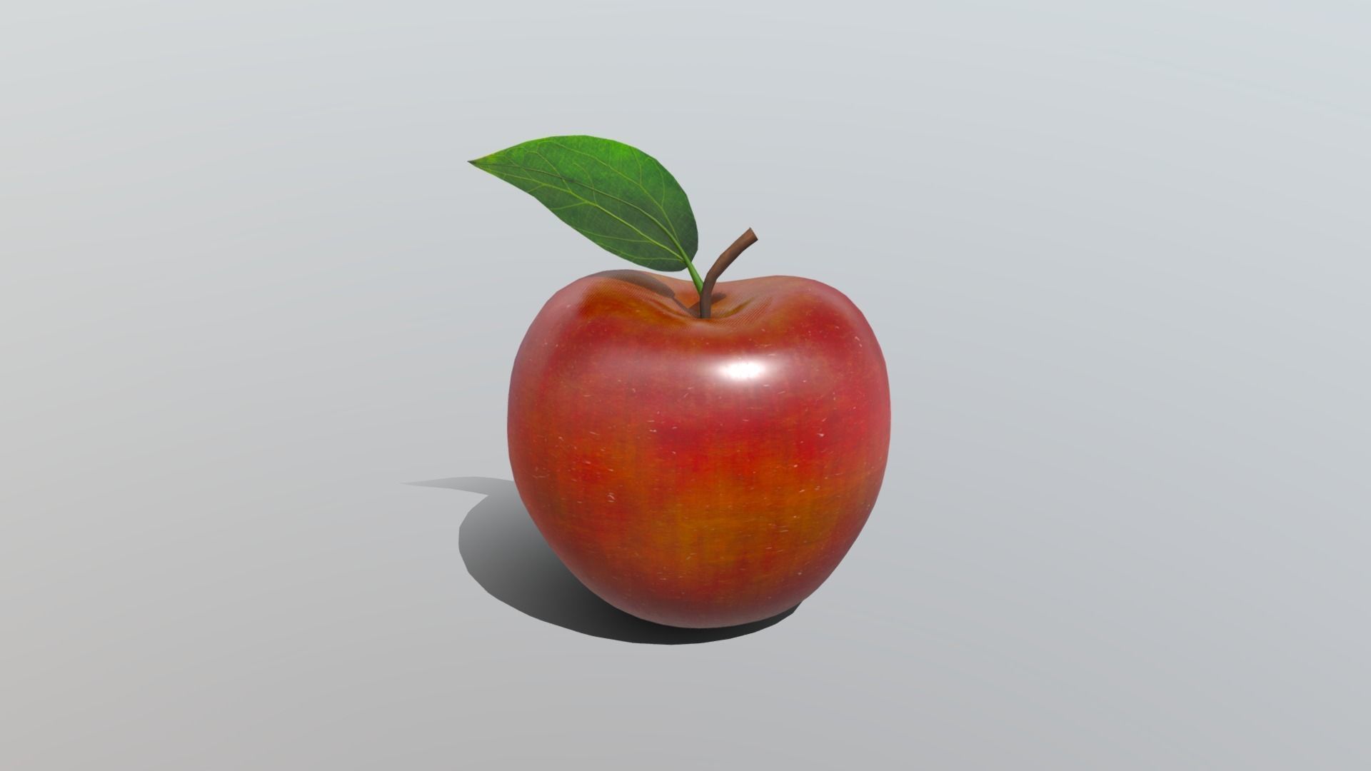 Realistic Golden Apple Low-poly 3D model_6