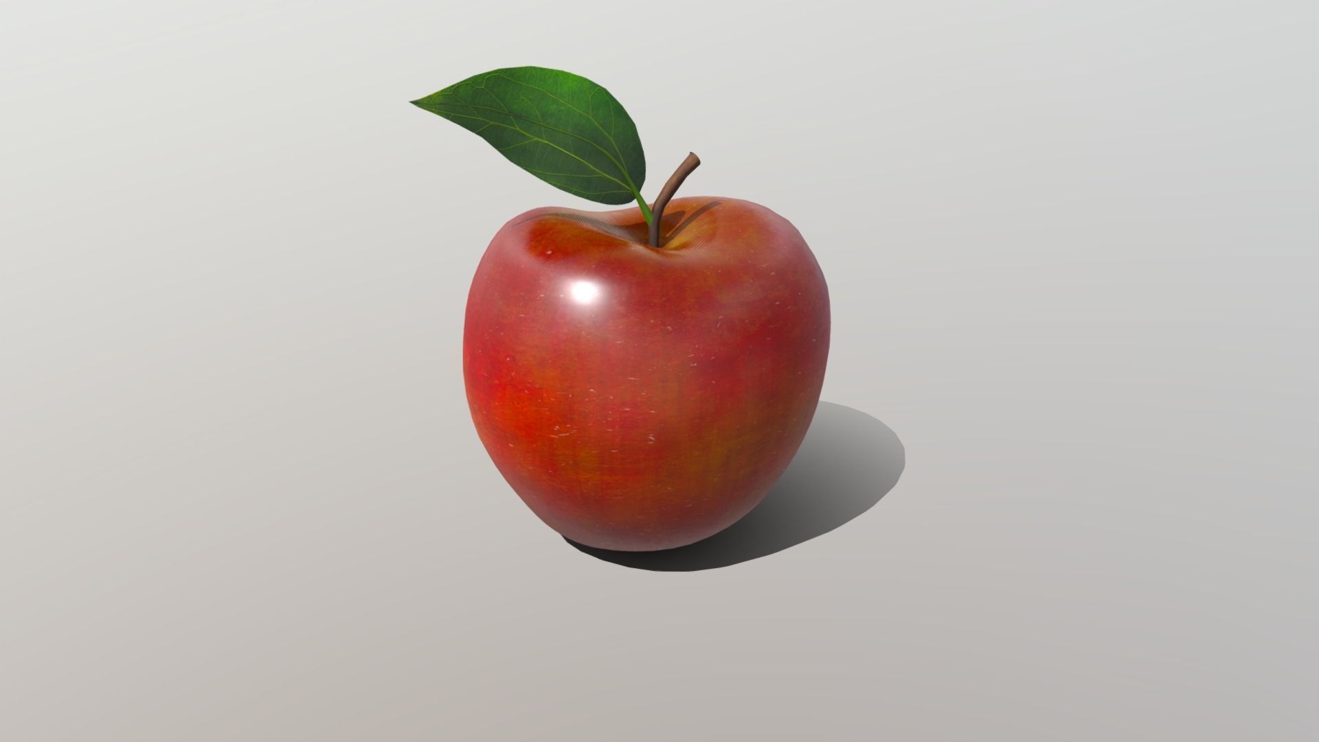 Realistic Golden Apple Low-poly 3D model_3