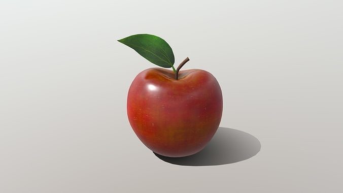 Realistic Golden Apple Low-poly 3D model