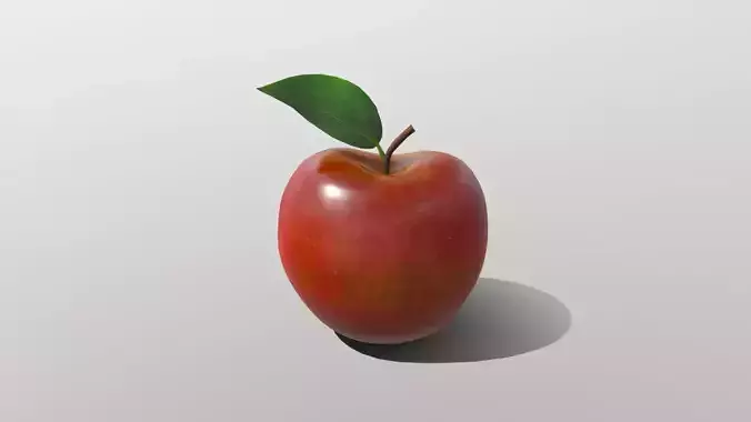 Realistic Golden Apple Low-poly 3D model