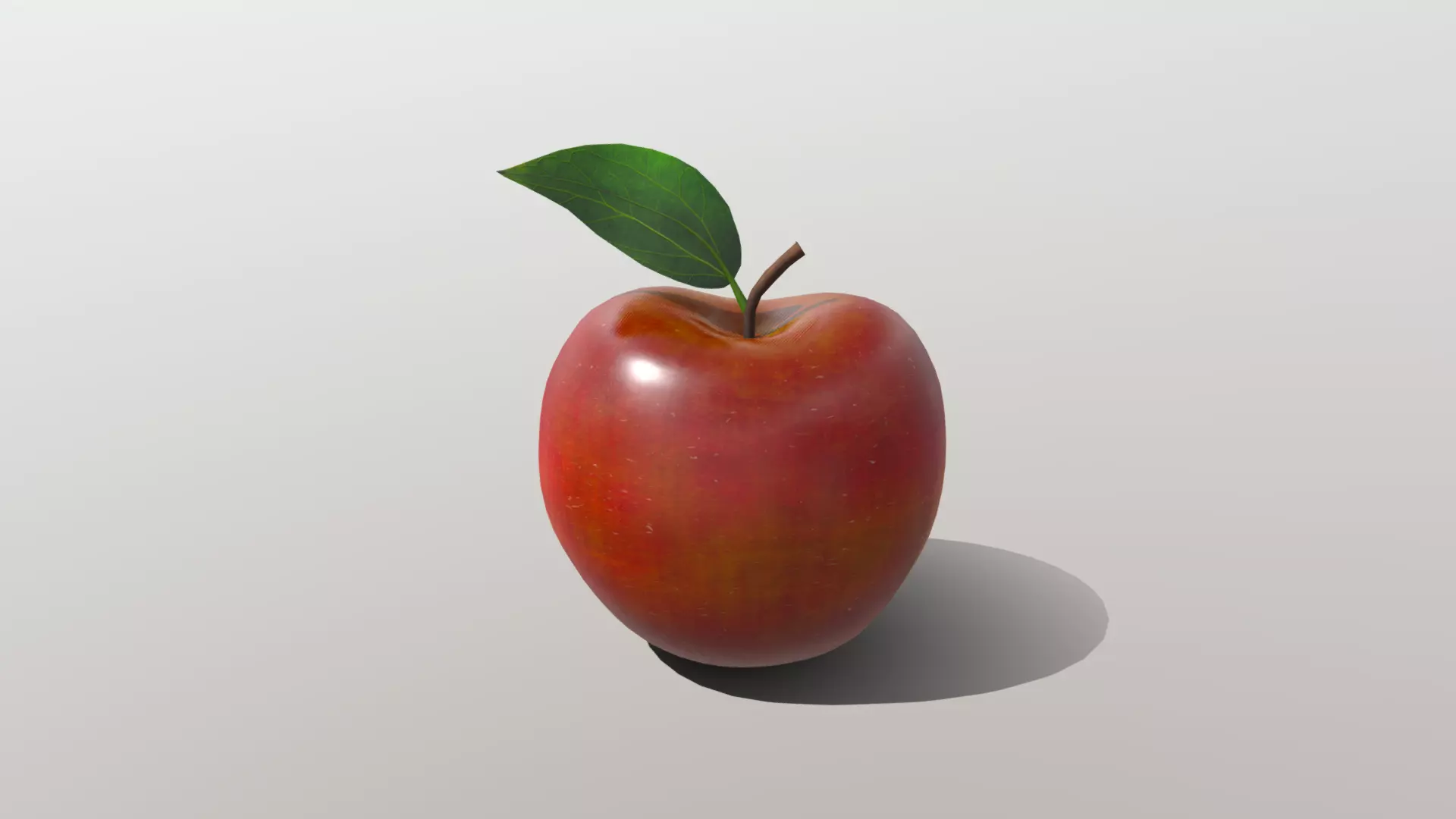Realistic Golden Apple Low-poly 3D model_0