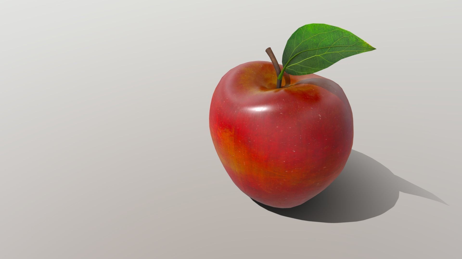 Realistic Golden Apple Low-poly 3D model_2