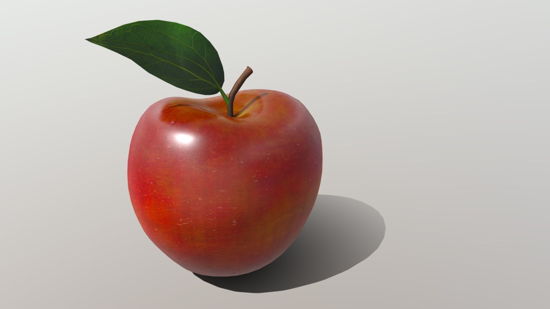 Realistic Golden Apple Low-poly 3D model_7