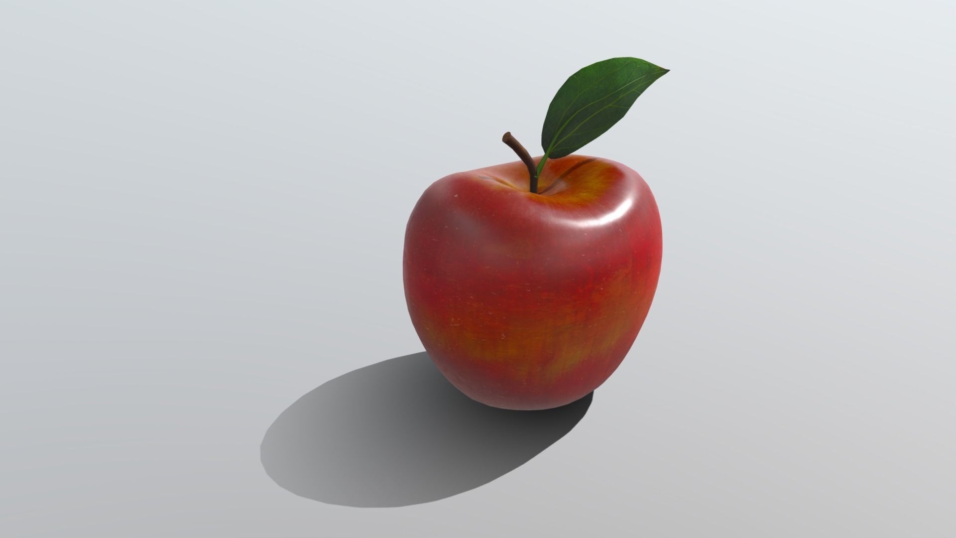 Realistic Golden Apple Low-poly 3D model_5