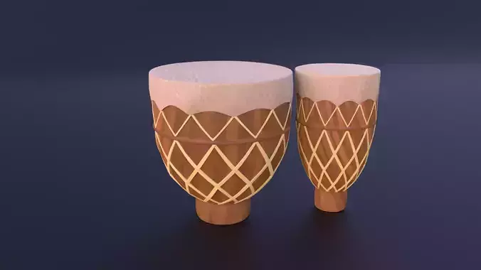Bongo Congo Set Riged 3D Model