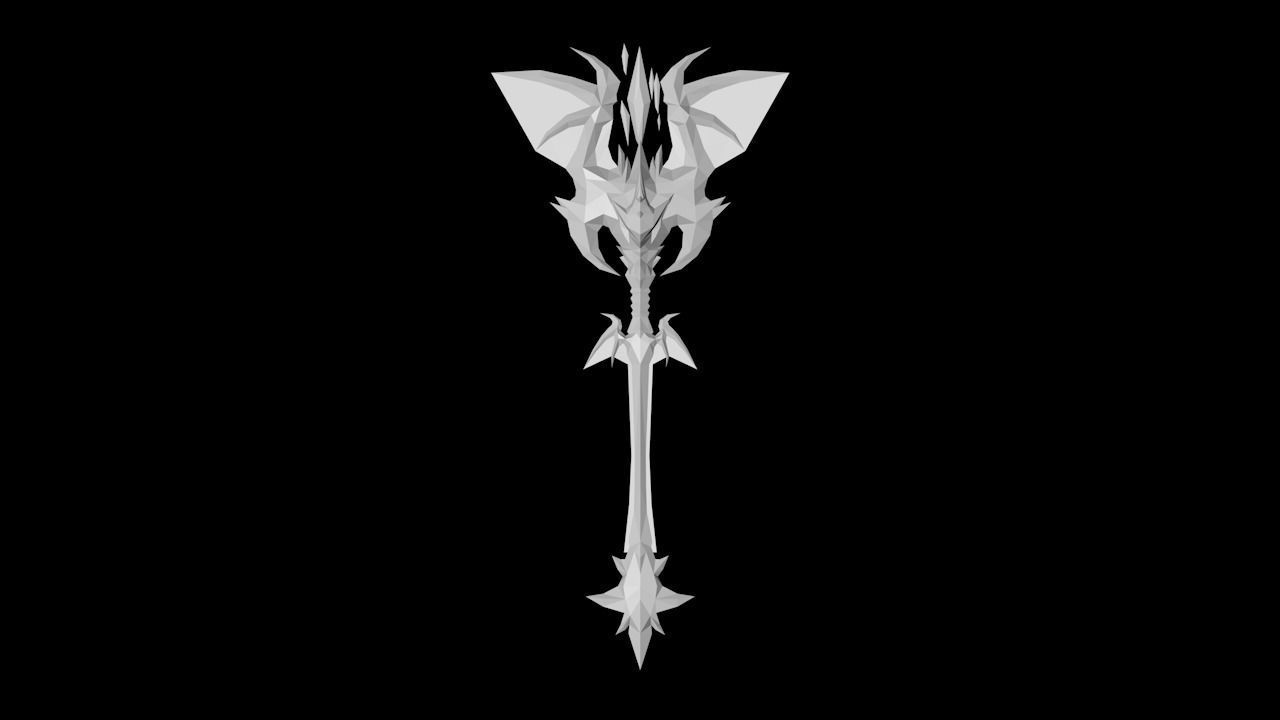 Dragon Scales Scepter Low-poly 3D model_6