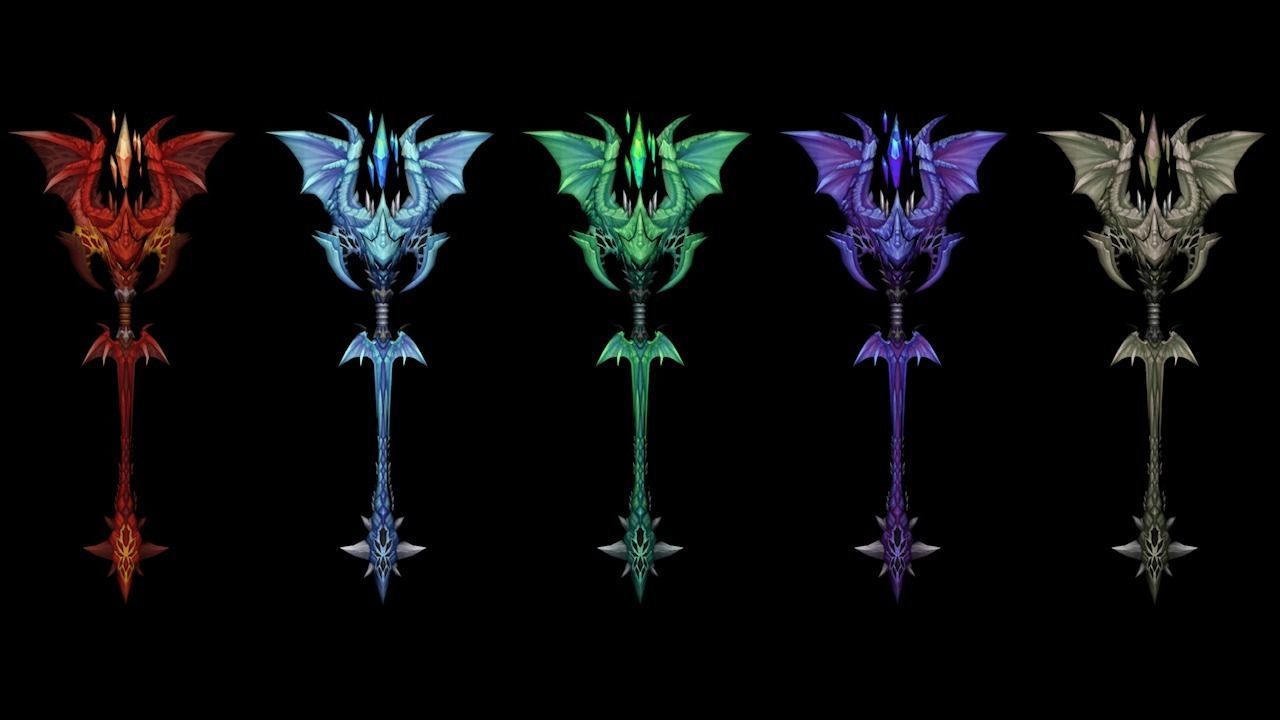 Dragon Scales Scepter Low-poly 3D model_1