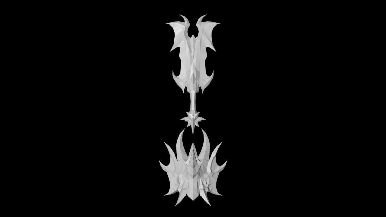 Dragon Scales Sword and Shield Low-poly 3D model_6