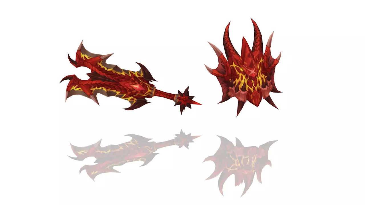 Dragon Scales Sword and Shield Low-poly 3D model_0