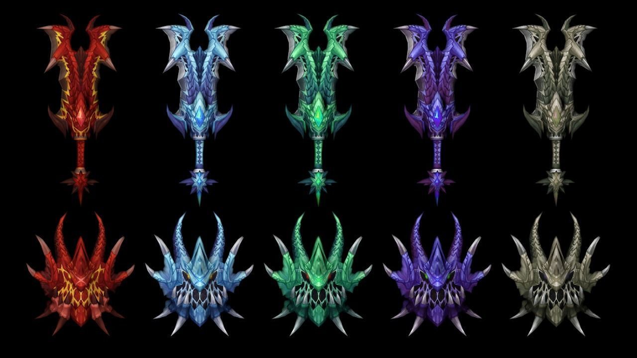 Dragon Scales Sword and Shield Low-poly 3D model_1