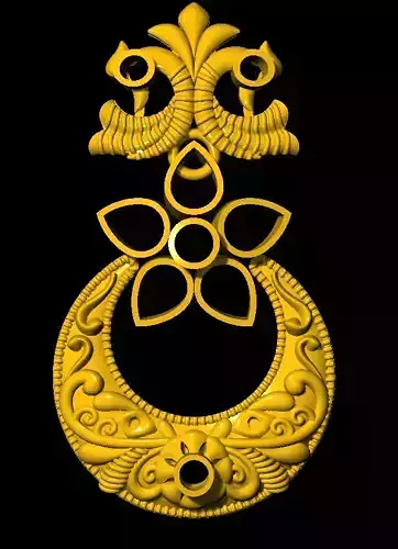 Earring ornate gold necklace