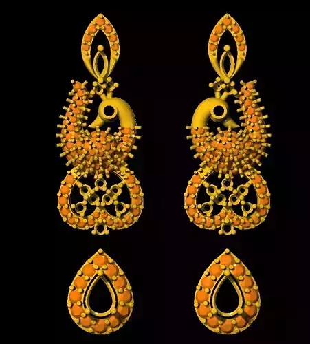 Earring peacock earrings