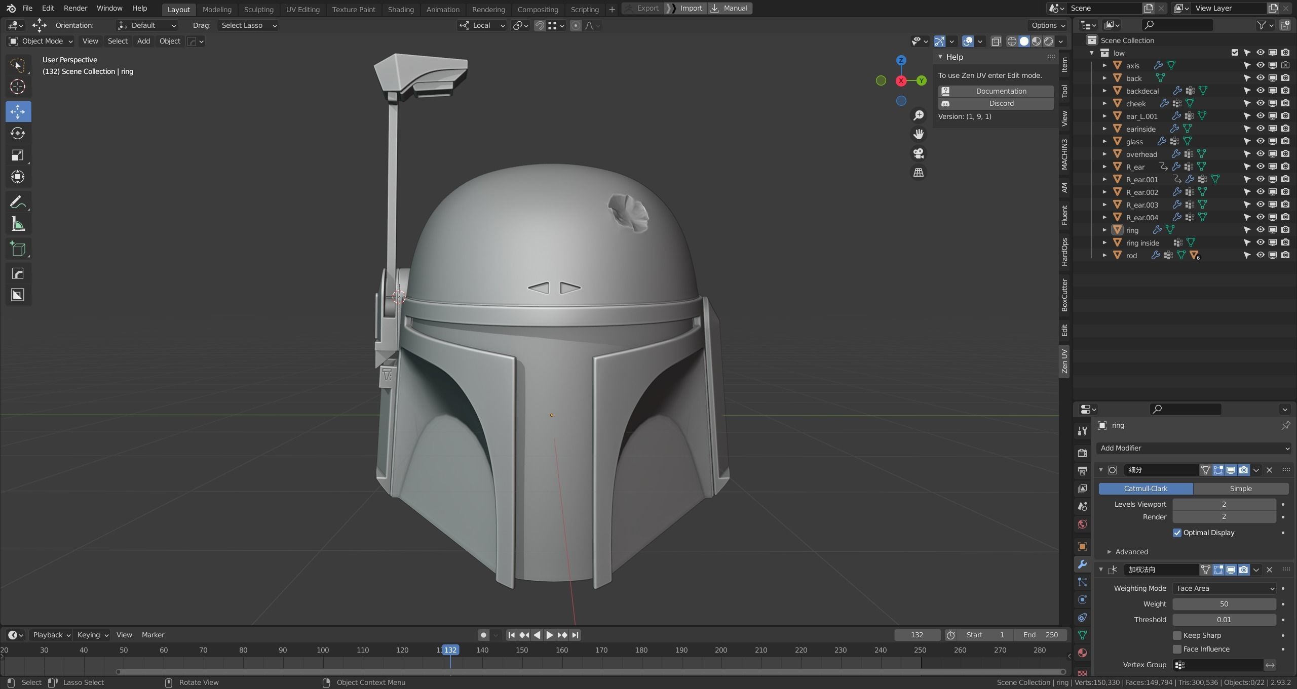 BOBA FETT Helmet PBR model 3D model_2