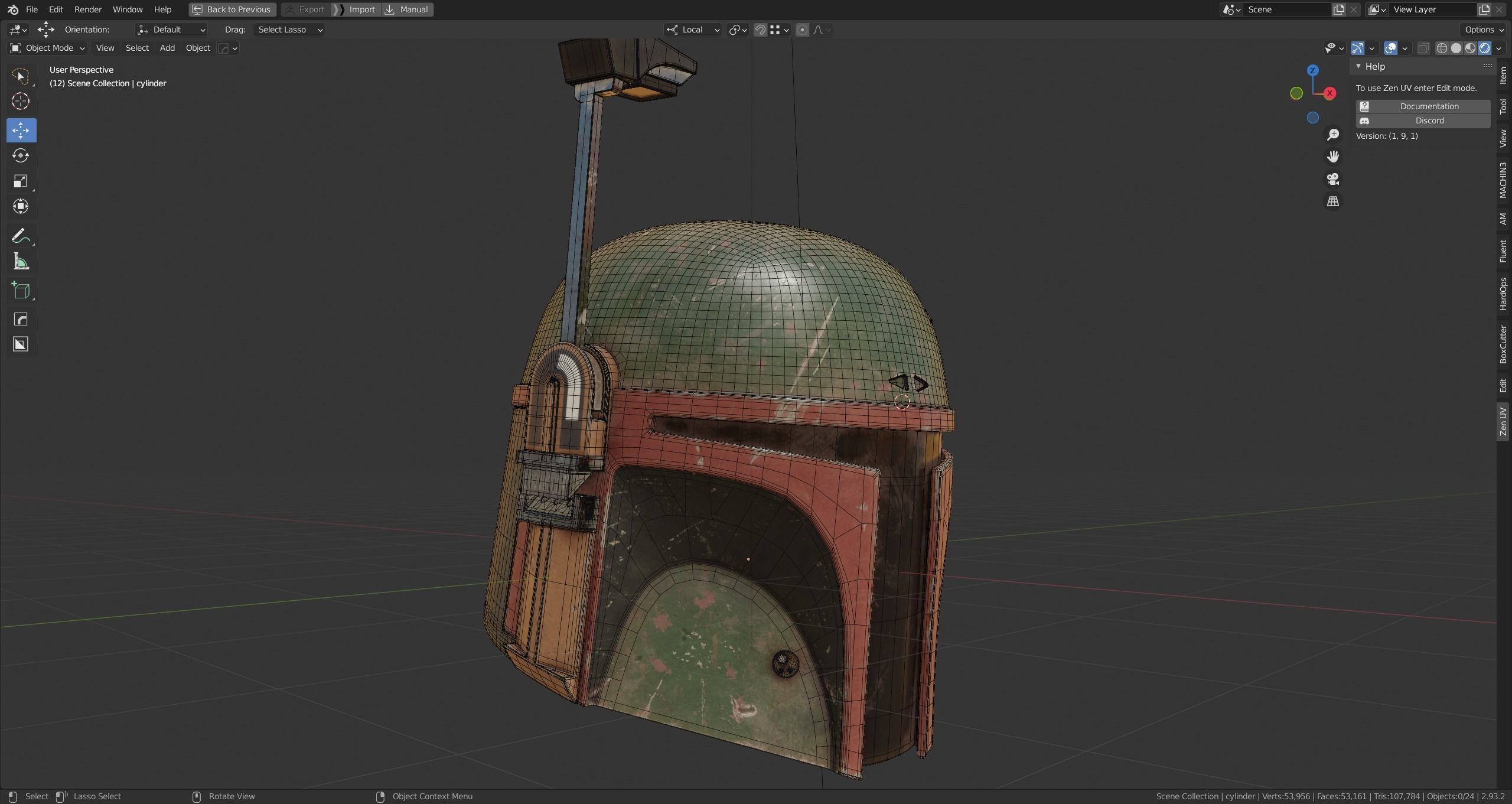 BOBA FETT Helmet PBR model 3D model_5