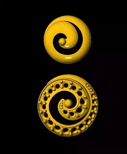 Earring golden spiral