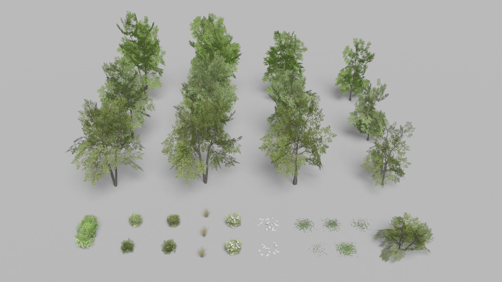 Shapespark low poly exterior plants kit - Free low-poly 3D model_2