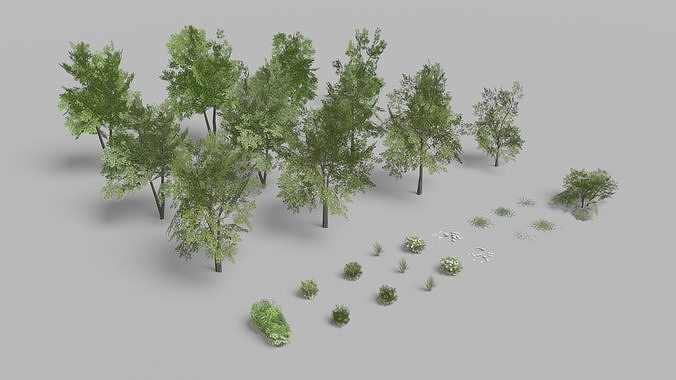 Shapespark low poly exterior plants kit - Free low-poly 3D model