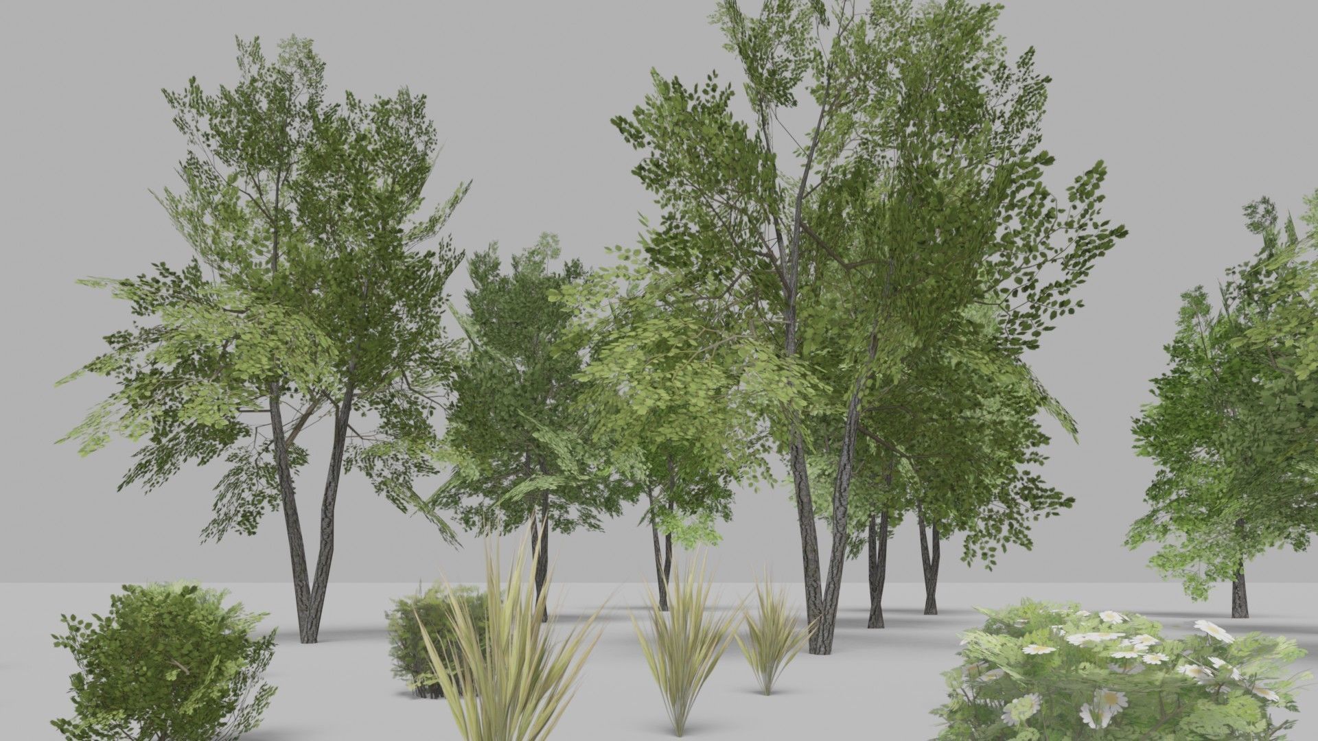Shapespark low poly exterior plants kit - Free low-poly 3D model_6