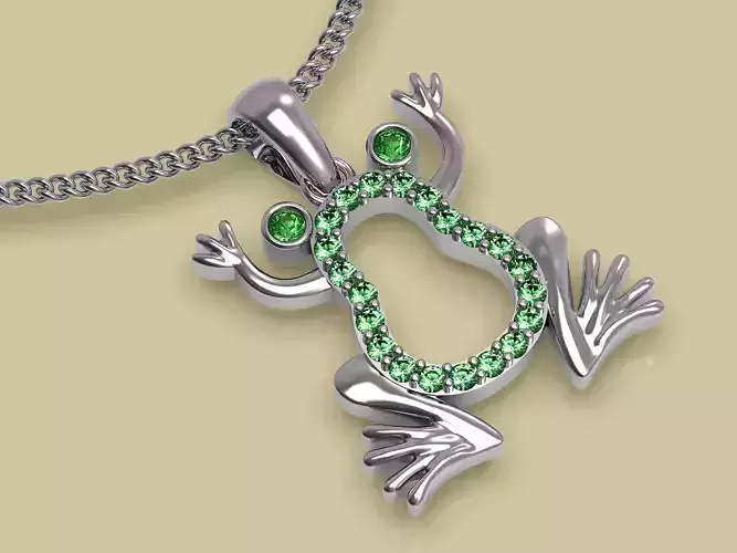Frog pendant  gold silver jewelry printable 3D model