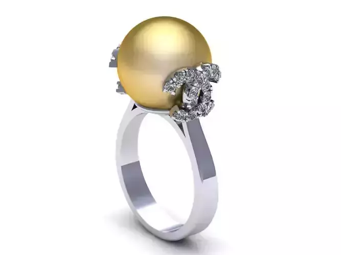 Pear CC Wedding Ring