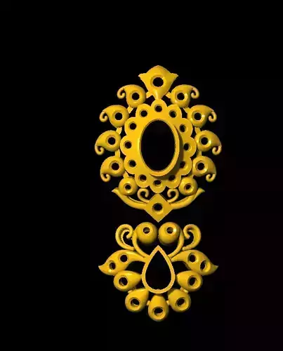 Earring ornate gold ornament