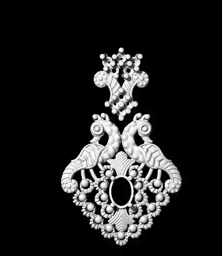 Earring peacock pendant